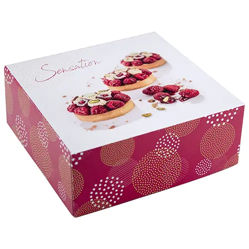 Boites pâtissières imprimées passe-partout (16x5)