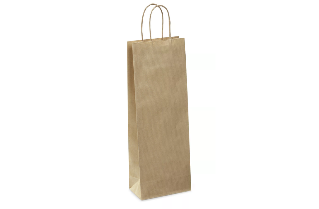 [PT18839EVX50] 50 Sacs kraft brun vergé 2 bouteilles 18x8x39 cm