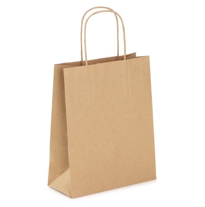 [PT24ELX50] 50 Sacs kraft brun lisse 24x11X31 cm